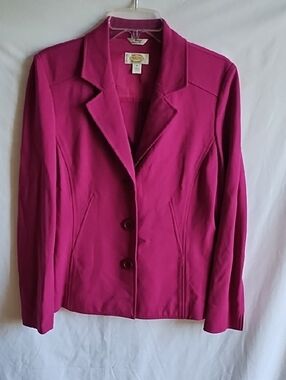 Talbots Fuchsia Single-Breasted Blazer Jacket